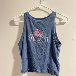 Santa Clarita Graphic Cropped Tank - Blue